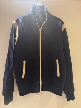 Brandy Melville Navy Jacket with Cream Trim